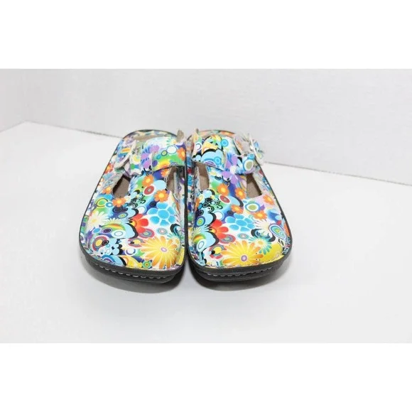 Alegria Donna Hippie Chic Psychedelic Slides Floral Slip On Clogs Shoe 36 H14430 - Picture 6 of 12